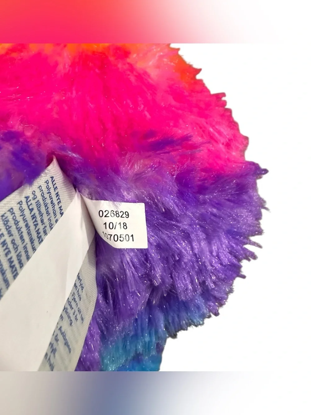 Build-A-Bear Rainbow Sloth Plush 18” Colorful Stuffed Animal w/ Sequin Dress